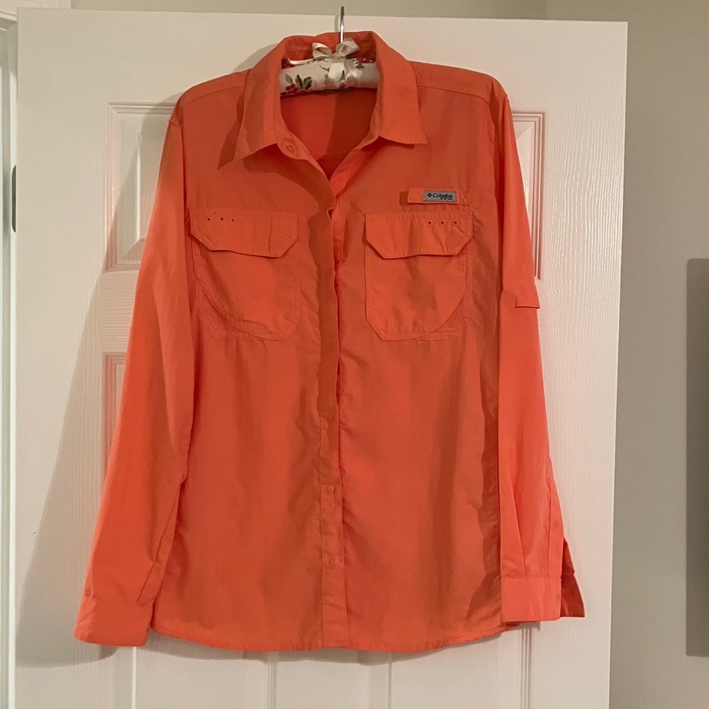 Columbia Vibrant Orange Long Sleeve Shirt